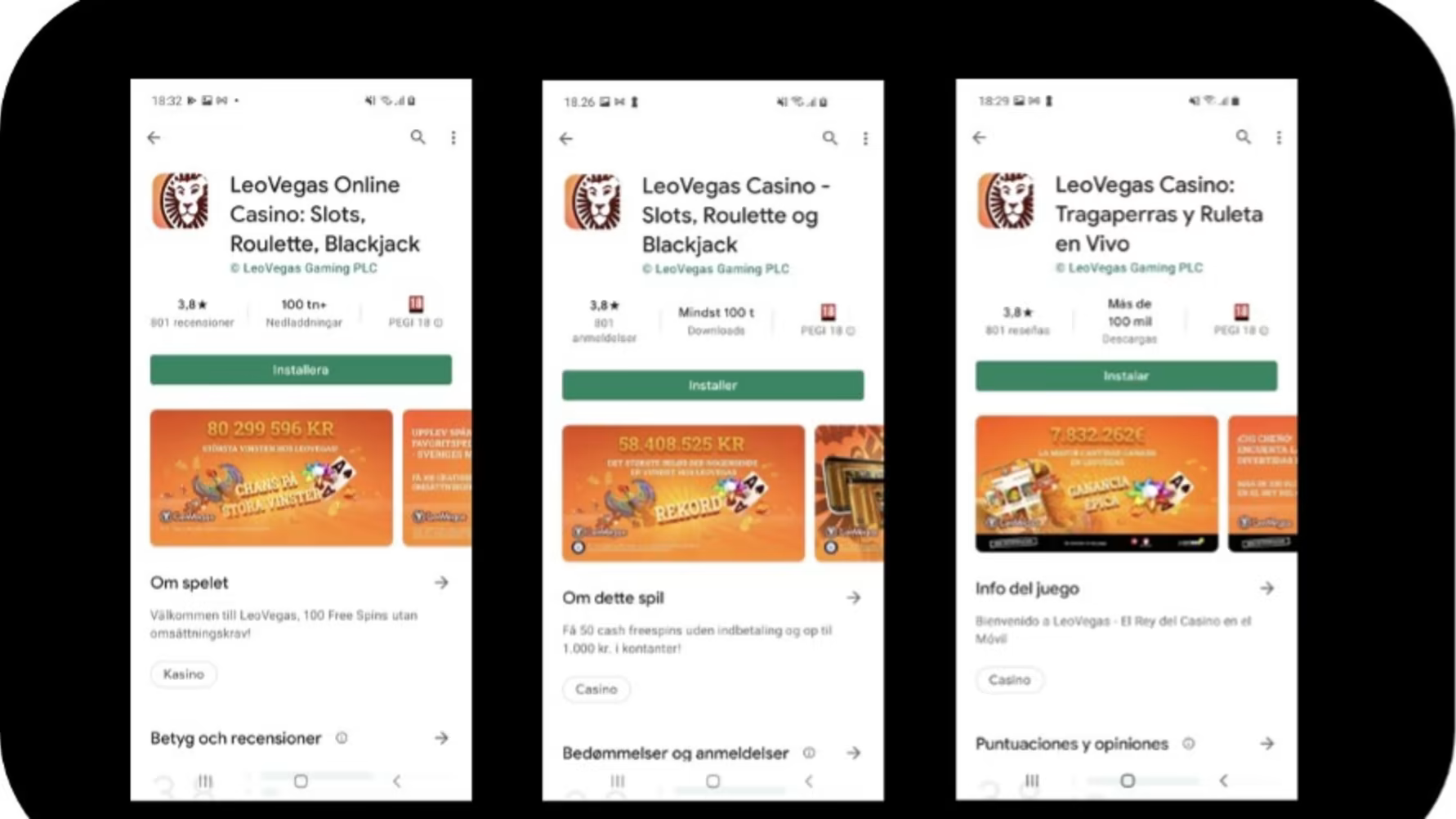 LeoVegas first gaming operator in Google Play Store